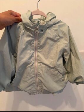 Zara Kids Hooded Windbreaker Jacket - Light Mint Green